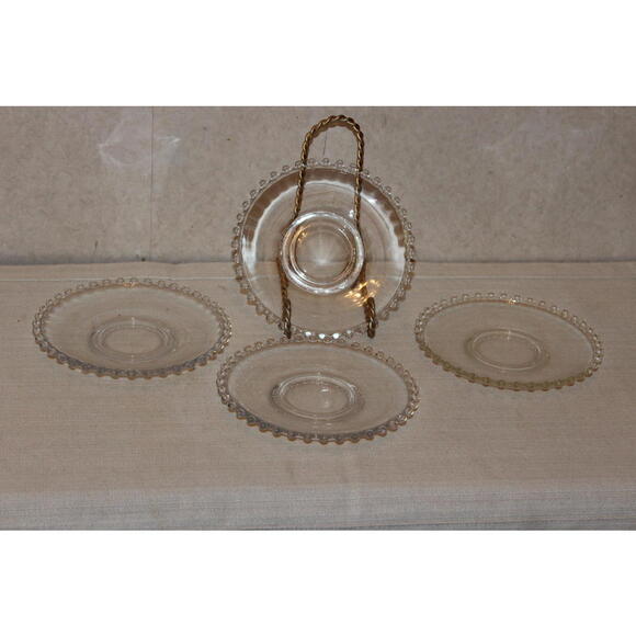 Vintage Imperial Glass Candlewick Saucer - Set of 4